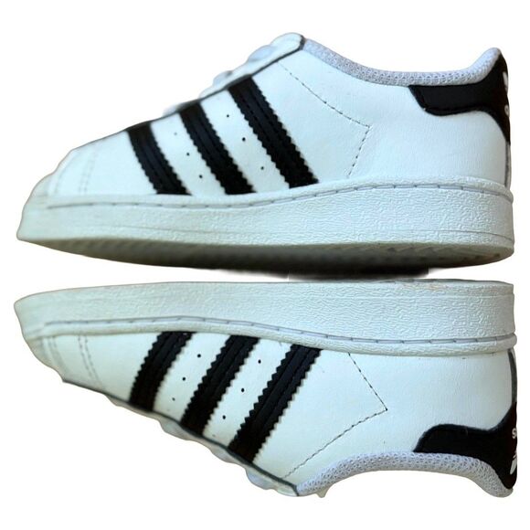 Adidas Originals Superstar Sneakers Toddler Size 7.5 K Three Stripe White Shoes - Picture 1 of 7